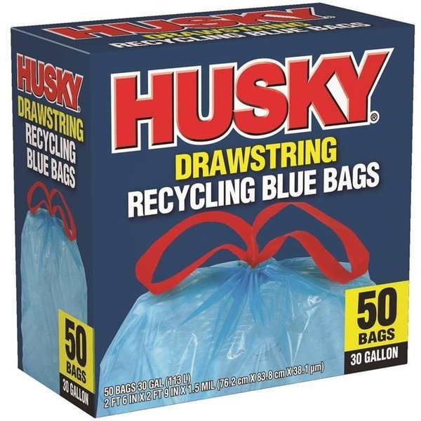 Husky 30G Recyl Drw St Trash Bag50Ct HK30DS050BU